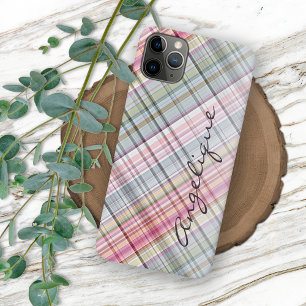 Coque iPhone 16 Pro Max Motif carreaux Shabby Chic Country Cottage françai