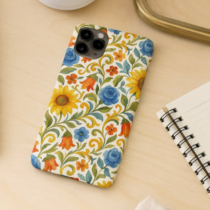 Coque iPhone 16 Pro Max Motif d'art floral aux feuilles colorées sicilienn