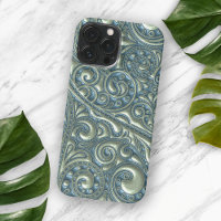 Motif d'art floral Paisley bleu sarcelle vert élég