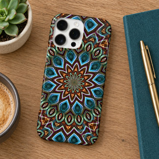 Coque iPhone 16 Pro Max Motif d'art mandala kaléidoscope bohème élégant