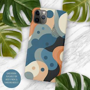 Coque iPhone 16 Pro Max Motif d'art moderne bleu sarcelle orange gris noir