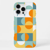 Coque iPhone 16 Pro Max Motif d'art rétro Orange Sarcelle Bleu Vert Mousse (Verso)