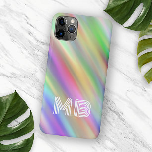 Coque iPhone 16 Pro Max Motif d'art tie-dye rayé aux couleurs arc-en-ciel