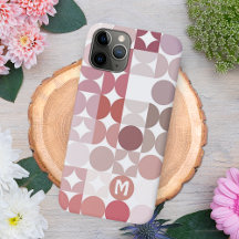 Motif de cercles rose poudré taupe mauve milieu du