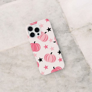 Coque iPhone 16 Pro Max Motif de citrouille rose rétro chic pour un automn
