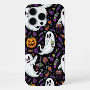 Coque iPhone 16 Pro Max Motif de fantôme de citrouille Halloween mignon
