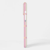 Coque iPhone 16 Pro Max Motif de grille beige et rose doux (Côté gauche)
