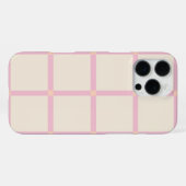 Coque iPhone 16 Pro Max Motif de grille beige et rose doux (Verso Horizontal)