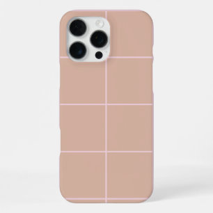 Coque iPhone 16 Pro Max Motif de grille en beige chaud minimal design à ca