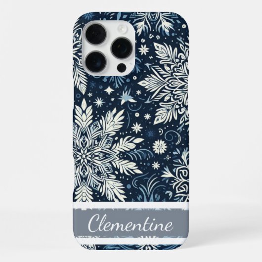 Coque iPhone 16 Pro Max Motif de Noël Snowflake (Verso)