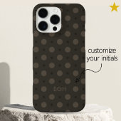 Coque iPhone 16 Pro Max Motif de points gris chaud moderne avec initiales