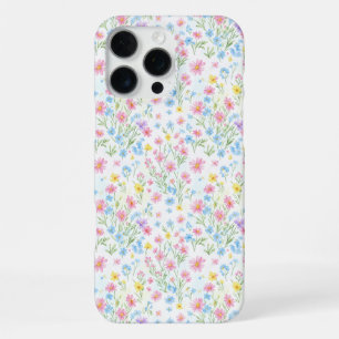 Coque iPhone 16 Pro Max Motif de prairie de fleurs sauvages pastel