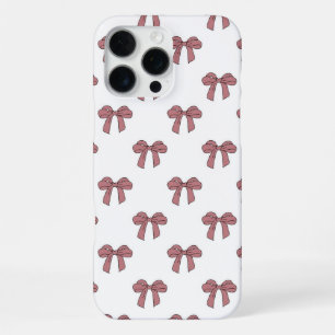 Coque iPhone 16 Pro Max Motif de ruban blanc rose Coquette Féminin Printem
