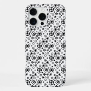 Coque iPhone 16 Pro Max Motif décoratif arabesque noir blanc mignon
