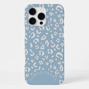Coque iPhone 16 Pro Max Motif élégant de taches de léopard bleu moderne pe