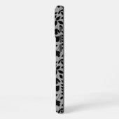 Coque iPhone 16 Pro Max Motif Feuille tombé noir sur gris (Côté gauche)