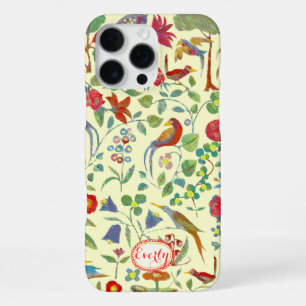 Coque iPhone 16 Pro Max Motif funky arbre oiseau mignon floral vintage