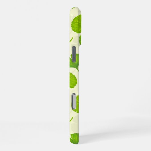 Coque iPhone 16 Pro Max Motif Ginkgo sur blanc (Côté droit)