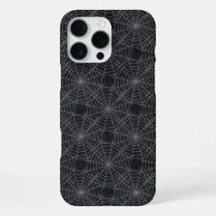 Coque iPhone 16 Pro Max Motif gothique à toile d'araignée noir et gris