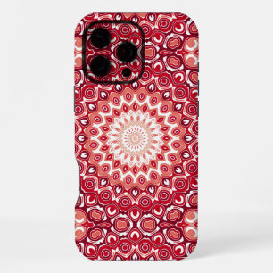 Coque iPhone 16 Pro Max Motif Mandala Rouge en Dégradé Ardente
