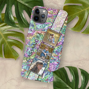 Coque iPhone 16 Pro Max Motif marbre rose violet bleu turquoise