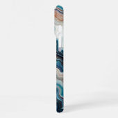 Coque iPhone 16 Pro Max Motif Quartz Turquoise Bleu Clair Violet (Côté gauche)