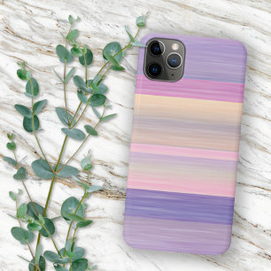 Coque iPhone 16 Pro Max Motif rayé aquarelle violet rose pourpre