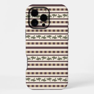 Coque iPhone 16 Pro Max Motif rayé champêtre aux champignons