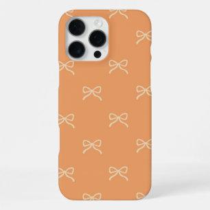 Coque iPhone 16 Pro Max Motif Ruban Orange Coquette Féminin Printemps Été