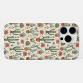 Coque iPhone 16 Pro Max Motif sans couture de cactus de désert succulent (Verso Horizontal)