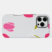 Coque iPhone 16 Pro Max Motif sans couture de fleur de tulipe rose (Verso Horizontal)