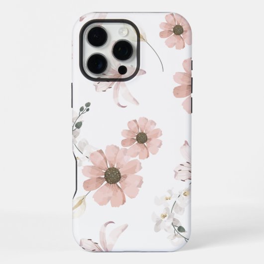 Coque iPhone 16 Pro Max Motif sans couture de fleurs séchées (Verso)