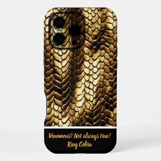Coque iPhone 16 Pro Max Motifs complexes de peau de serpent doré (Verso)