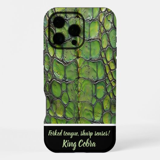 Coque iPhone 16 Pro Max Motifs complexes de peau de serpent vert (Verso)