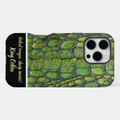 Coque iPhone 16 Pro Max Motifs complexes de peau de serpent vert (Verso Horizontal)