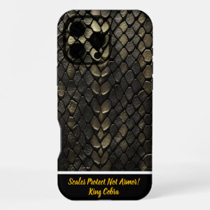 Coque iPhone 16 Pro Max Motifs de serpent noir et or