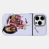 Coque iPhone 16 Pro Max Moto rose et or (Verso Horizontal)