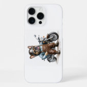 Coque iPhone 16 Pro Max motocyclette bouledogue français (Verso)