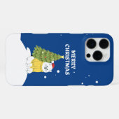Coque iPhone 16 Pro Max Moustaches enneigées – Joyeux Noël Chat (Verso Horizontal)