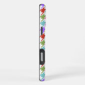 Coque iPhone 16 Pro Max Multicolor Houndstooth+Motif blanc (Côté droit)