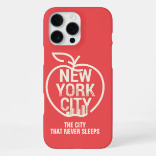 Coque iPhone 16 Pro Max NEW YORK VILLE Moderne Rouge Big Apple Skyline
