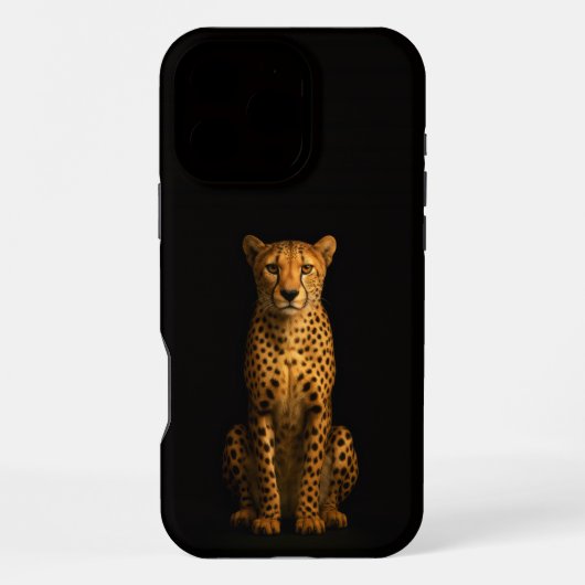 Coque iPhone 16 Pro Max Noir 4 Luxe iPhone 16 Pro Max, Guépard Élégant (Verso)