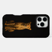 Coque iPhone 16 Pro Max Noir 4 Luxe iPhone 16 Pro Max, Guépard Élégant (Verso Horizontal)
