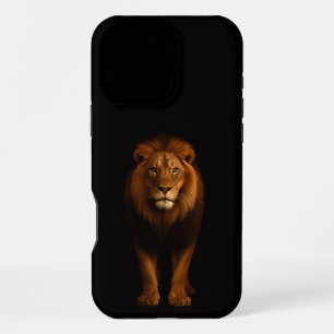 Coque iPhone 16 Pro Max Noir 4 Luxe iPhone 16 Pro Max, Lion Majestueux