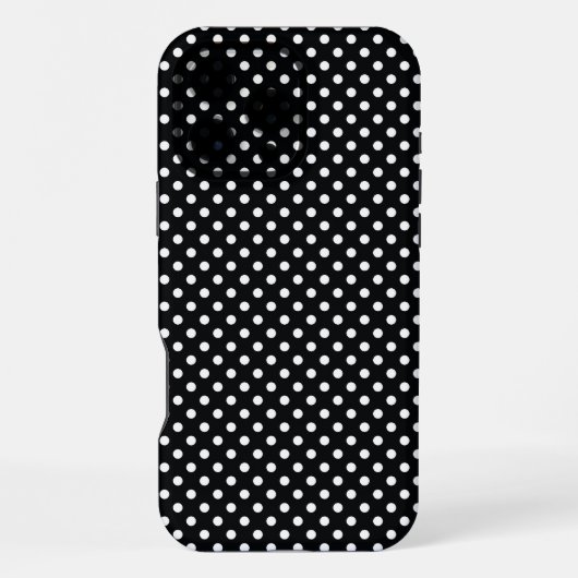 Coque iPhone 16 Pro Max Noir à pois blancs (Verso)