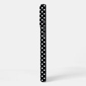 Coque iPhone 16 Pro Max Noir à pois blancs (Côté gauche)