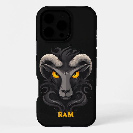 Coque iPhone 16 Pro Max Noir bélier (Verso)