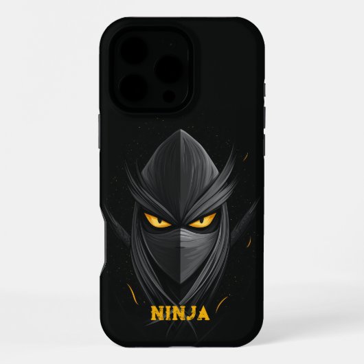 Coque iPhone 16 Pro Max Noir Ninja en colère (Verso)