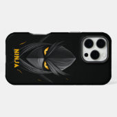 Coque iPhone 16 Pro Max Noir Ninja en colère (Verso Horizontal)