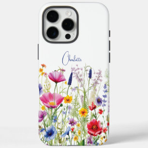 Coque iPhone 16 Pro Max Nom de fleur sauvage colorée Jardin floral